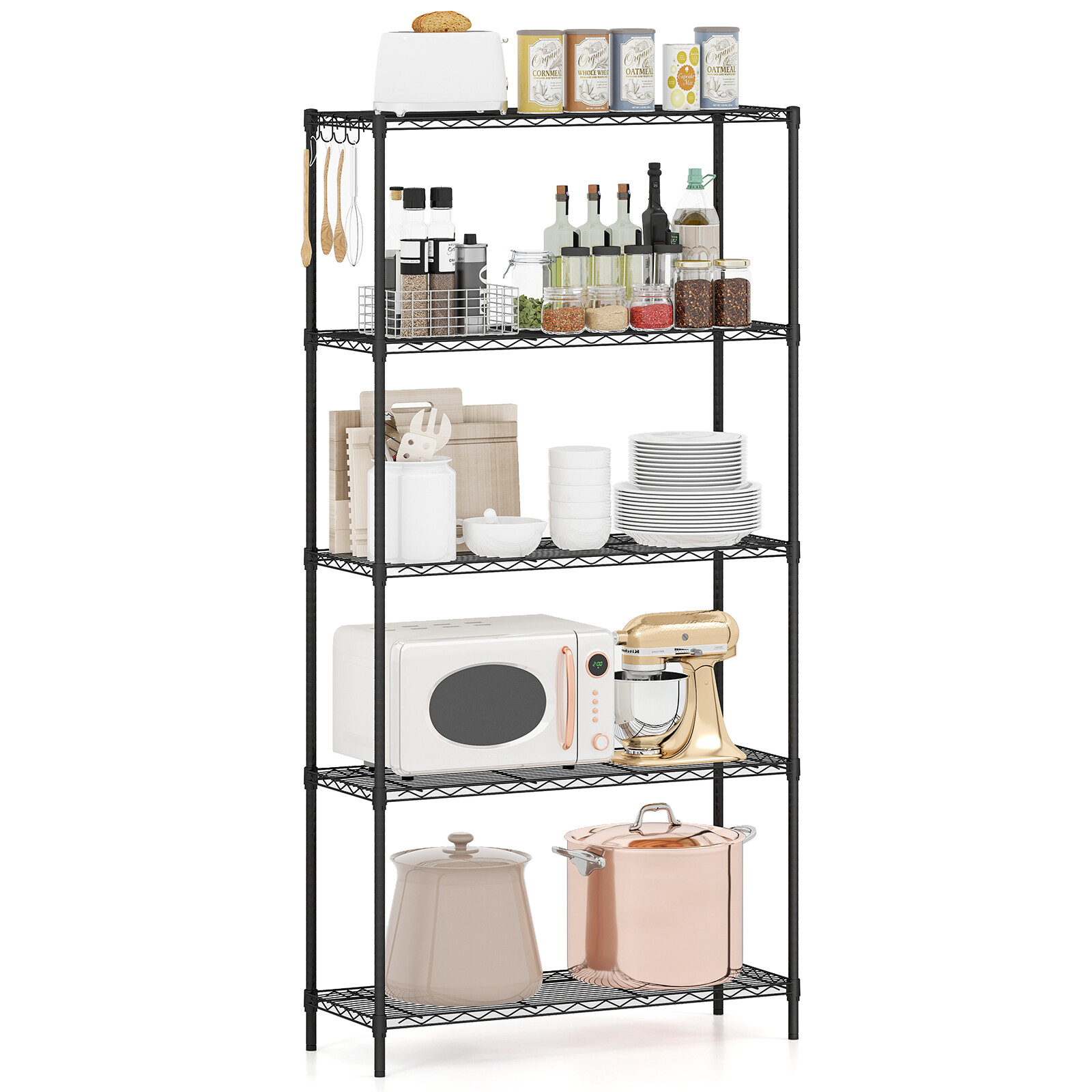 Metallist hoiuriiul 5-korruseline 91x35x182 cm