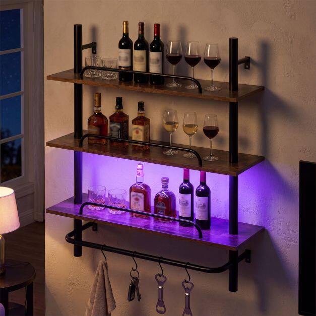 Seinariiul 3-korruseline LED-valgusega, 80,5x24x97 cm