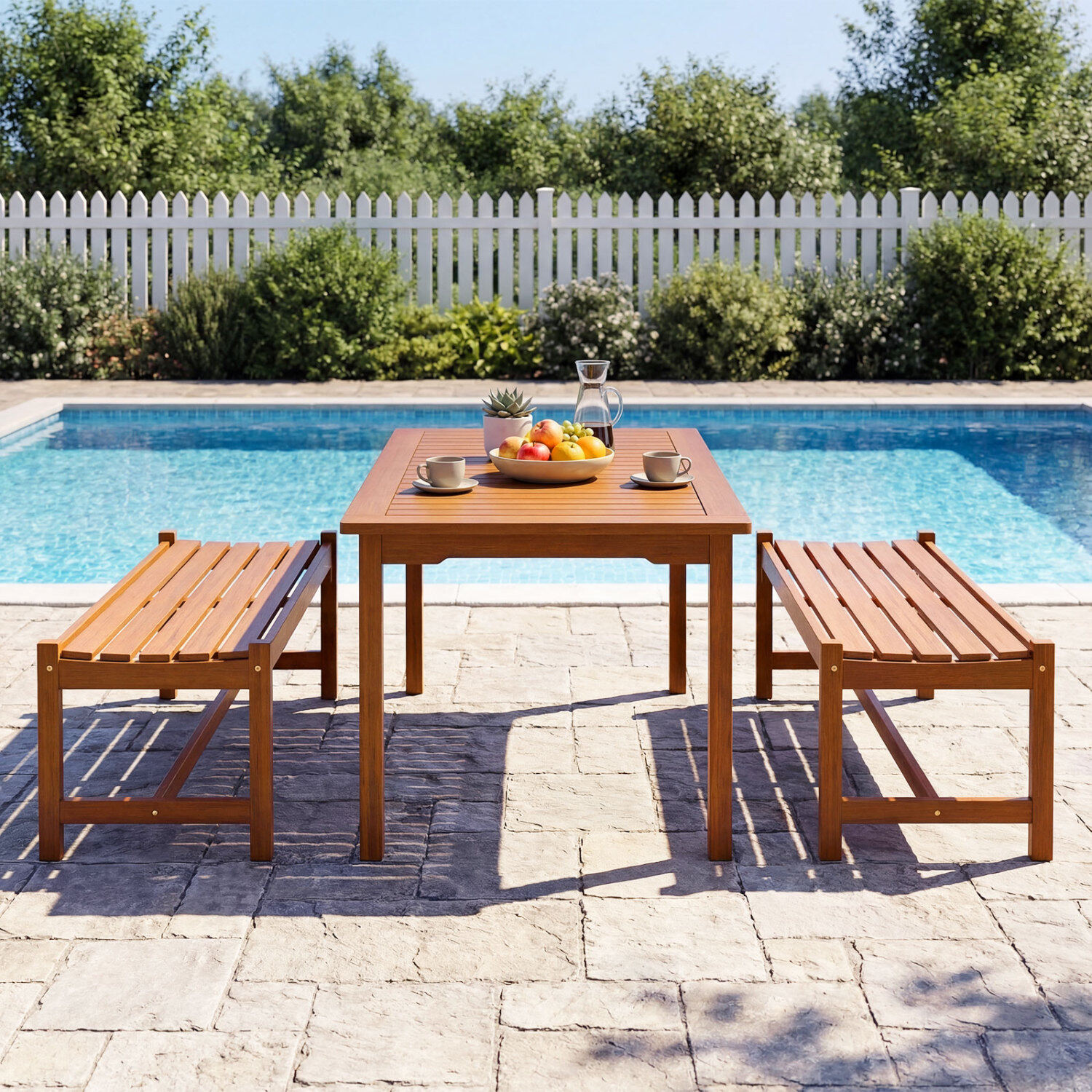 44″ Patio Puidust Pink Komplekt 2 tk Välitingimustesse