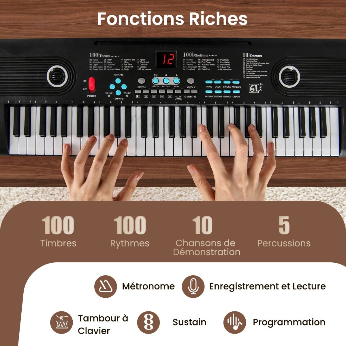 61-klahviga digitaalpiano komplekt