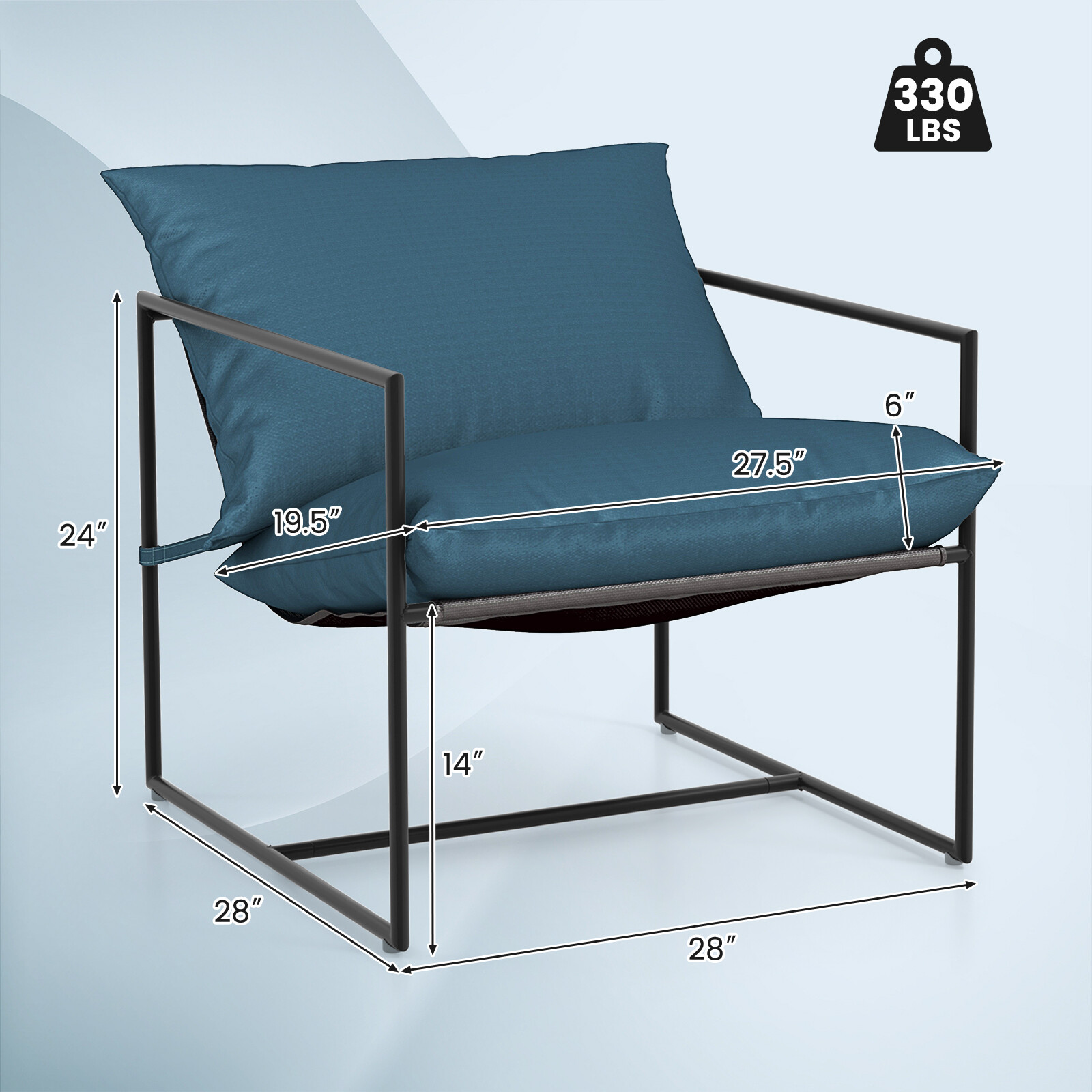 2-osaline Sling-tugitool ilmastikukindla kangaga – Tumesinine