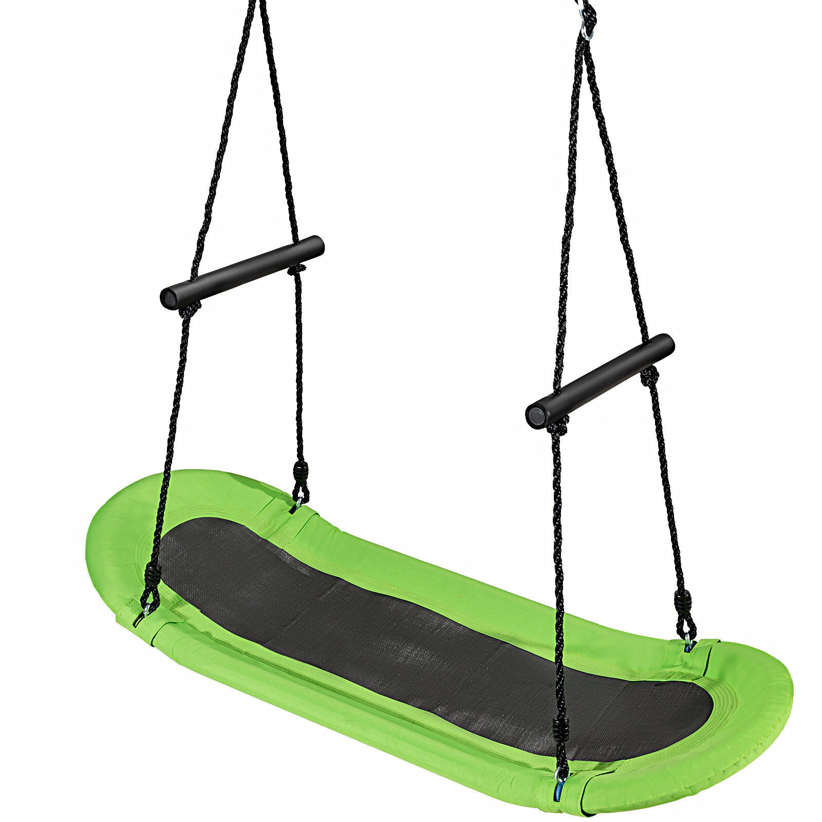 Laste puuvõrkkiik reguleeritava köiega 123x45cm roheline