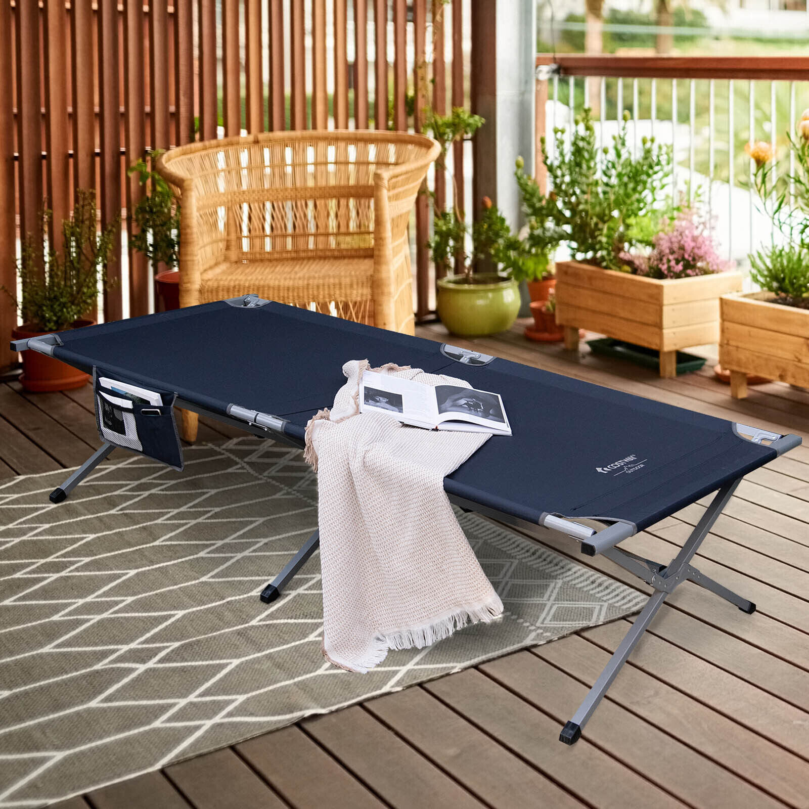 Kokkupandav matkavoodi 215 × 106 × 50 cm sinine kaasaskantav