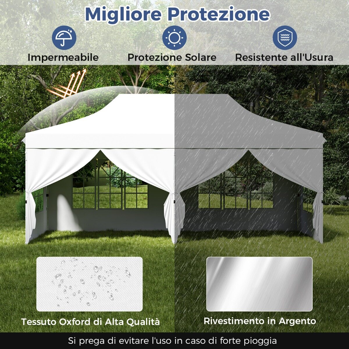 Pop Up telk 3x6m, 6 külgseina, valge