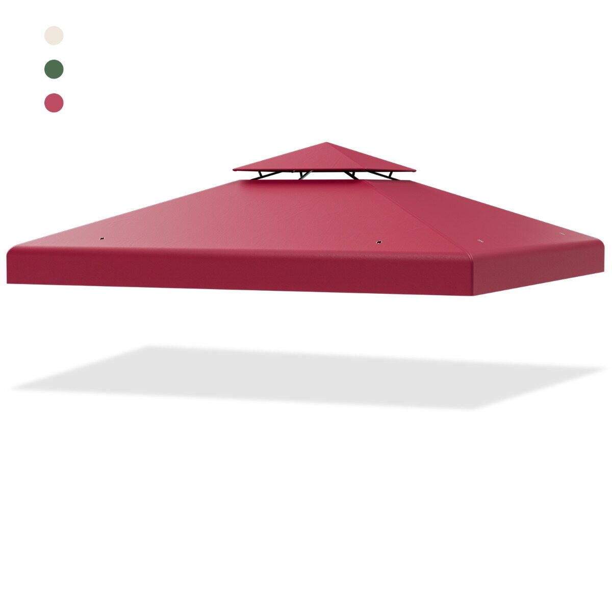 Asenduskate 300 × 300 cm kahekordse katusega terrassipaviljonile, veinipunane