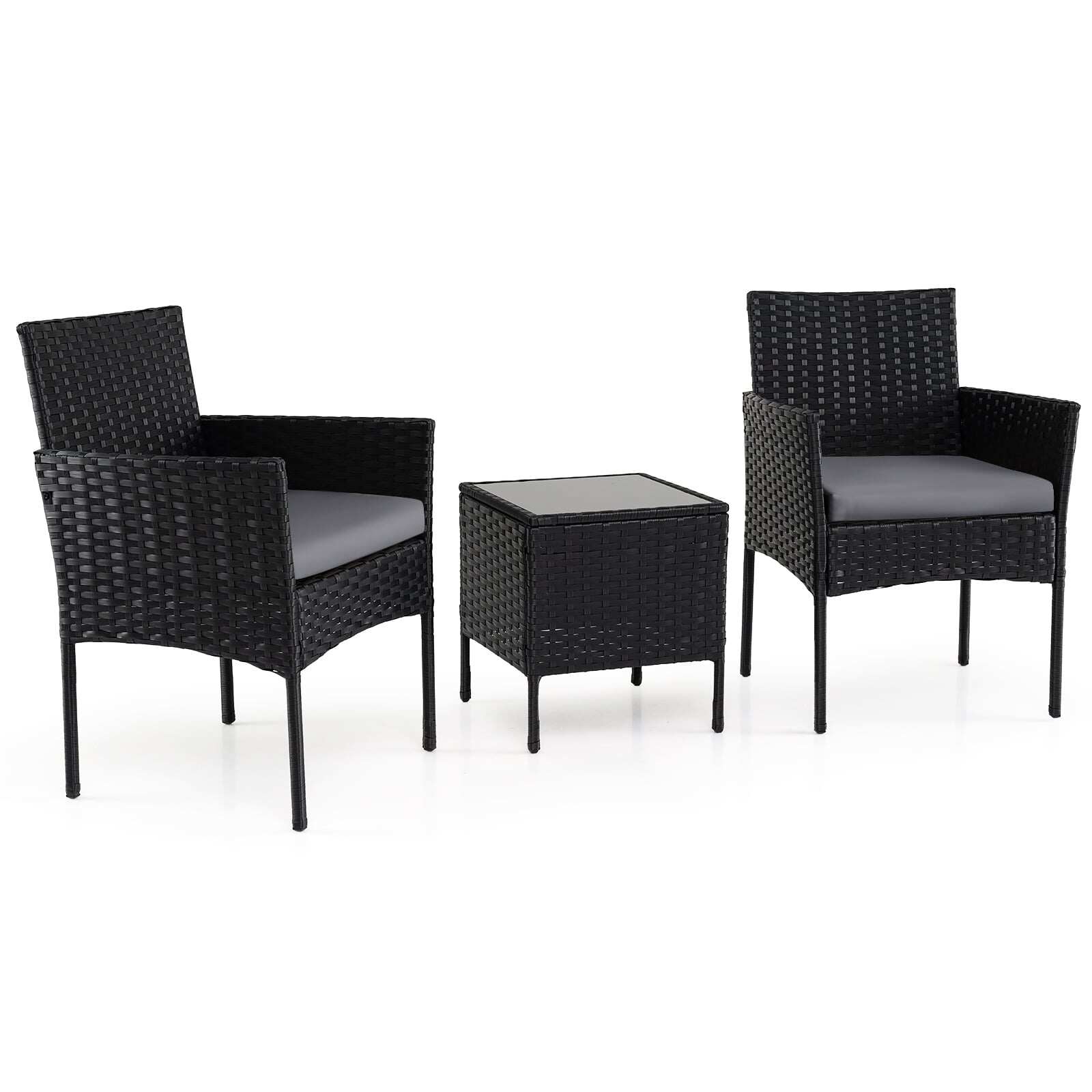 Aiatoolide komplekt 3-osaline, hall rattan