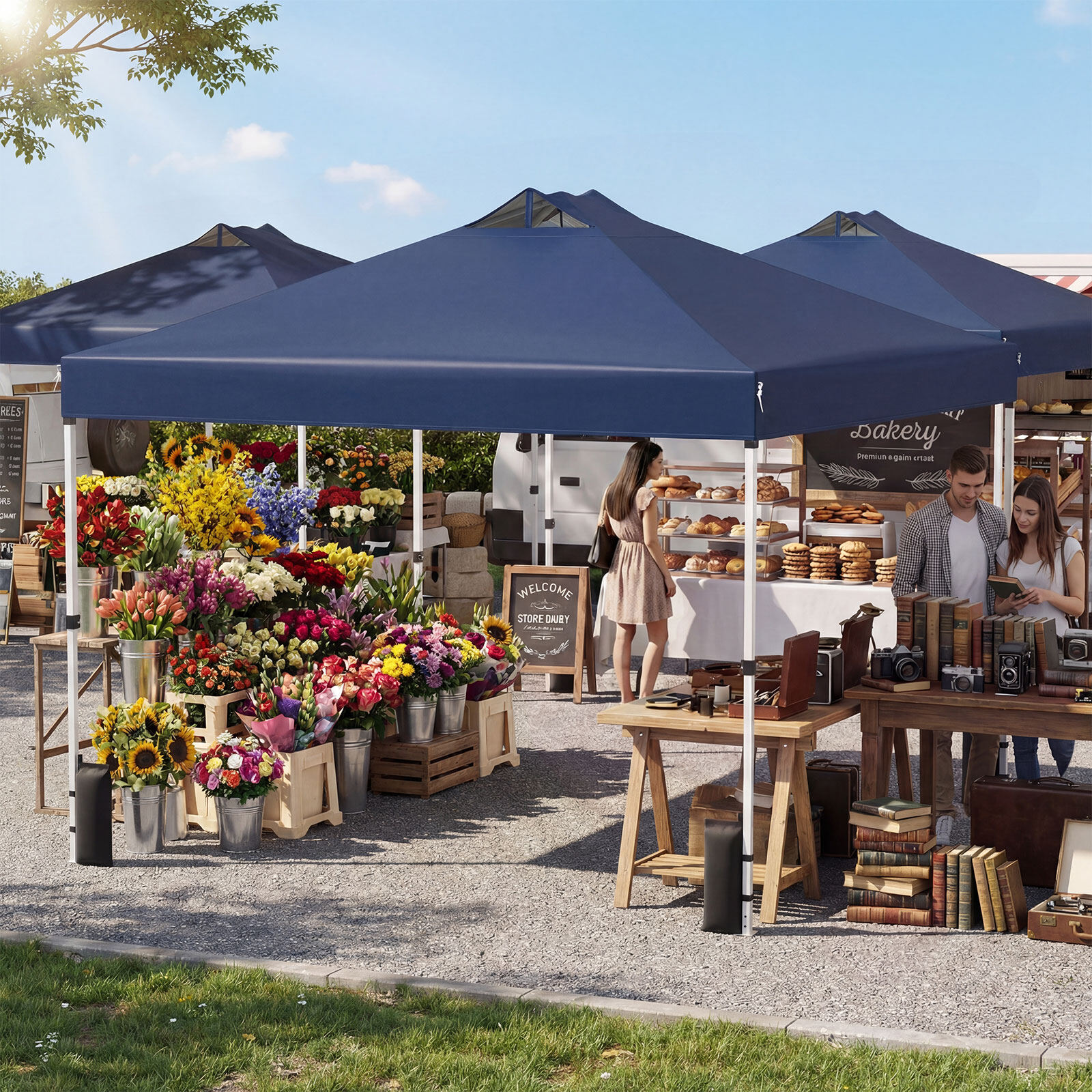 3×3 m sinine pop-up paviljon