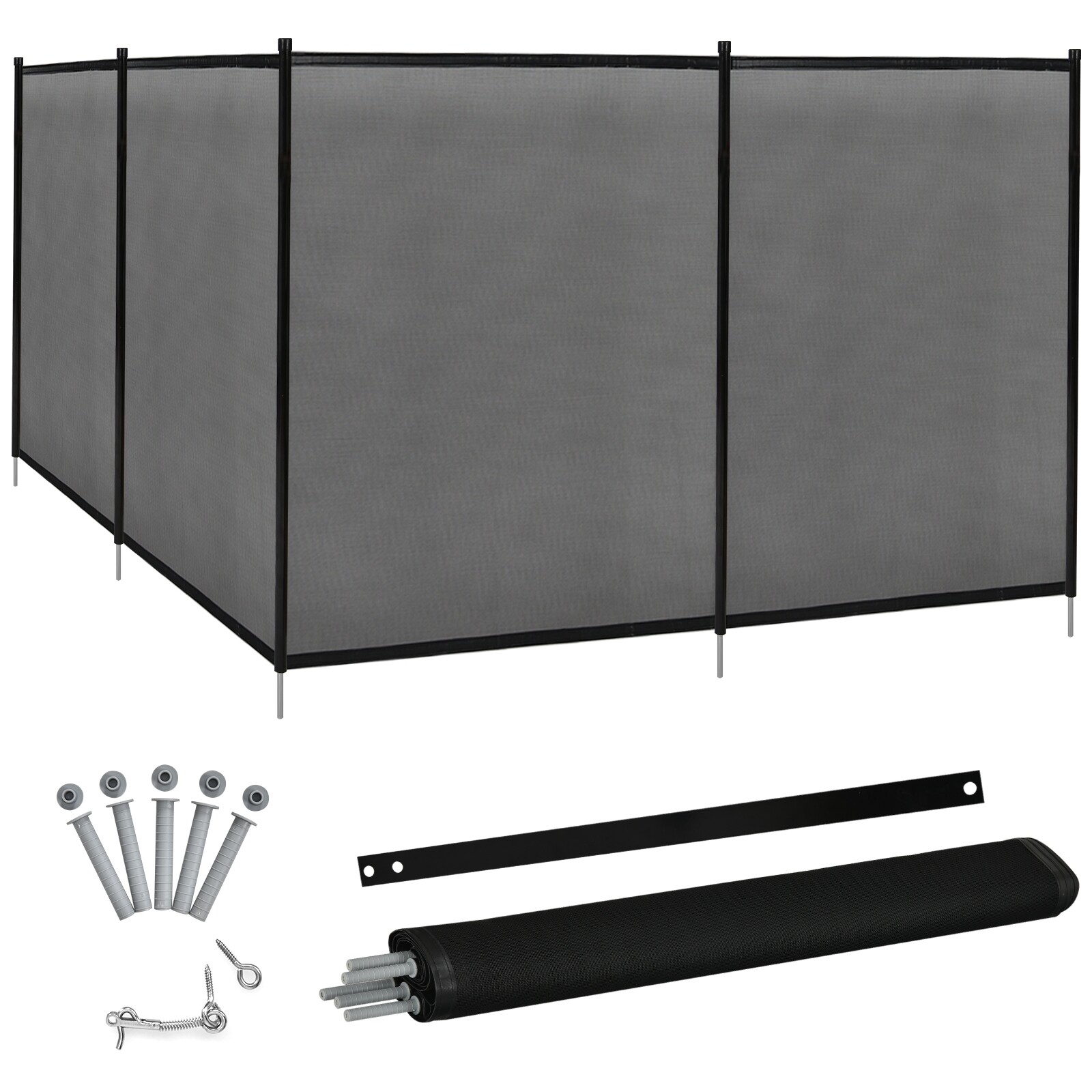 Laste turvaaed basseinile 366 × 122 cm must