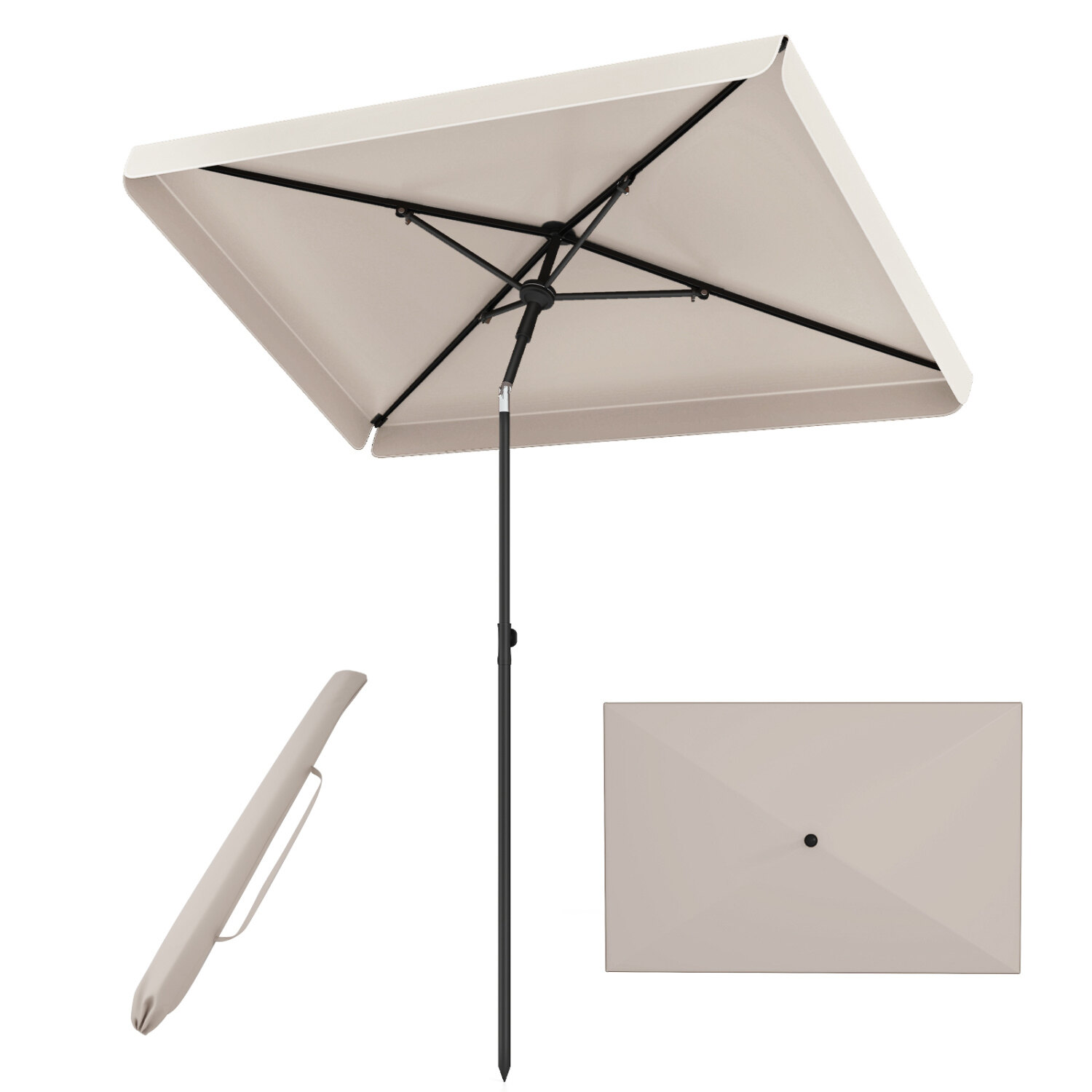 Ristkülikukujuline rõduvari 200 × 130 × 245 cm, beež