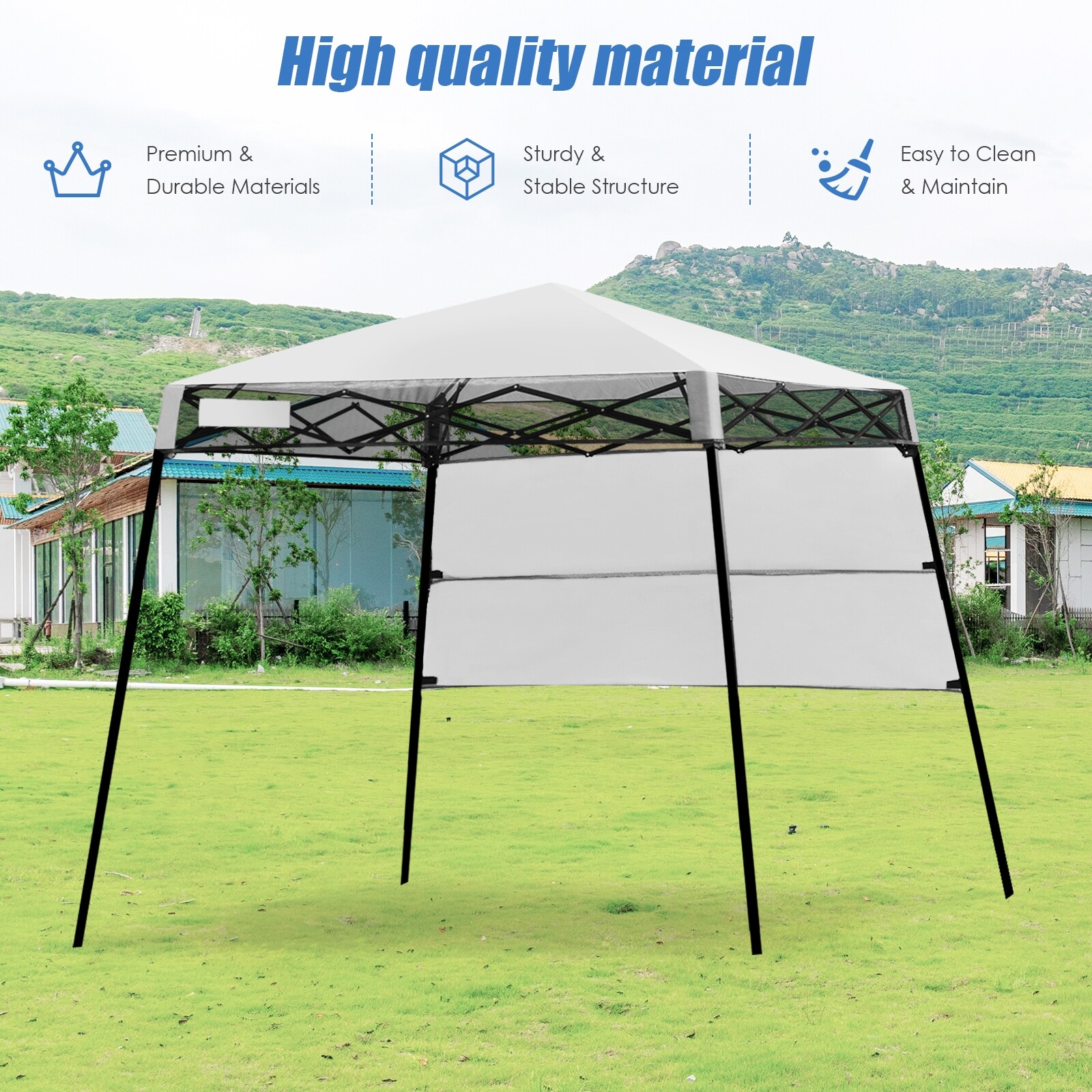 2.1m Pop-up telk seljakotiga, valge