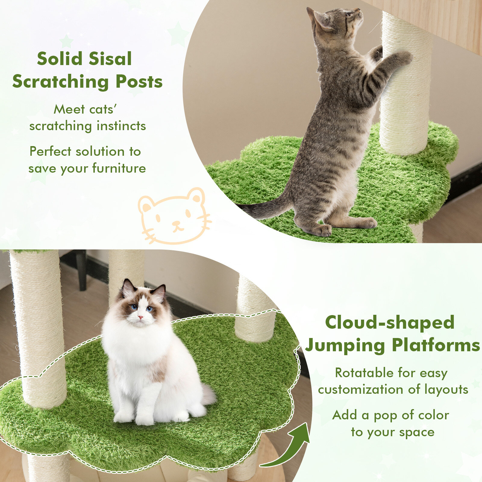 55 cm Kasside Ronimispuu Roheline
