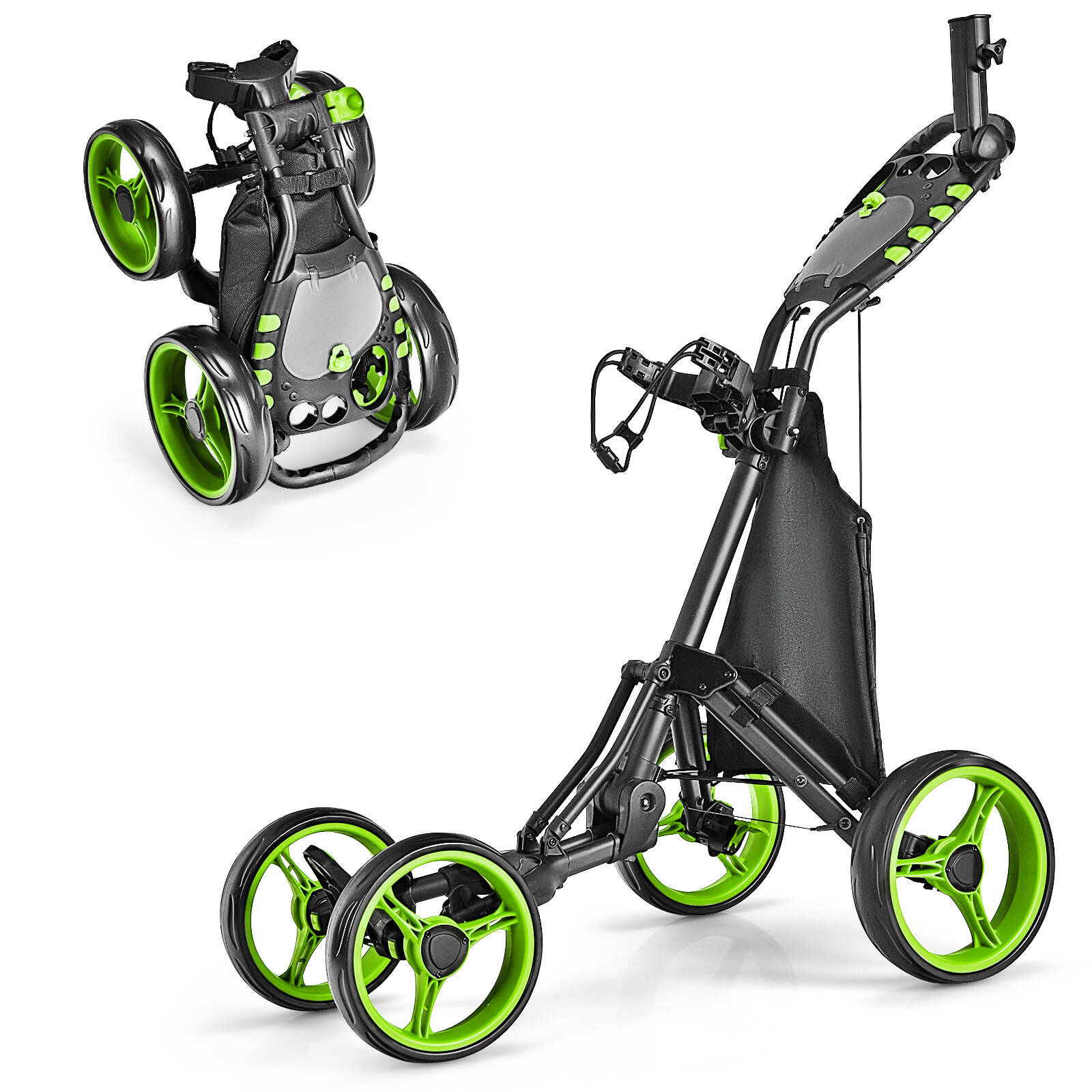 Kerge kokkupandav 4-rattaline golfikäru roheline