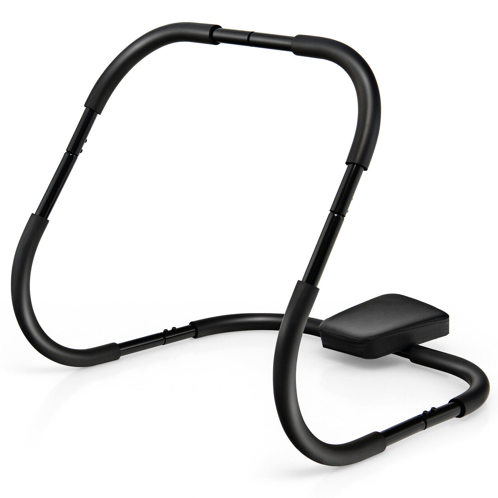 AB-trenažöör fitness crunch workout exerciser peatoega, must