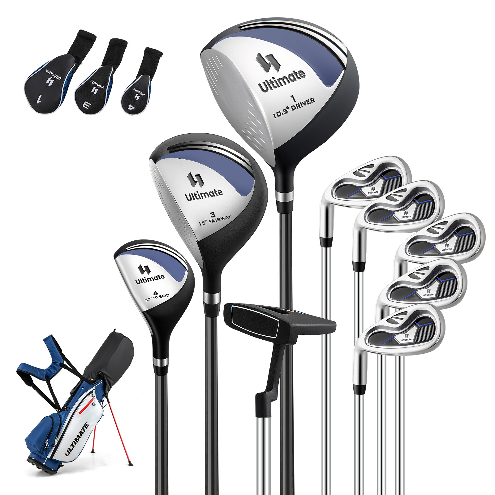 Vasakukäeline meeste golfikomplekt sinine