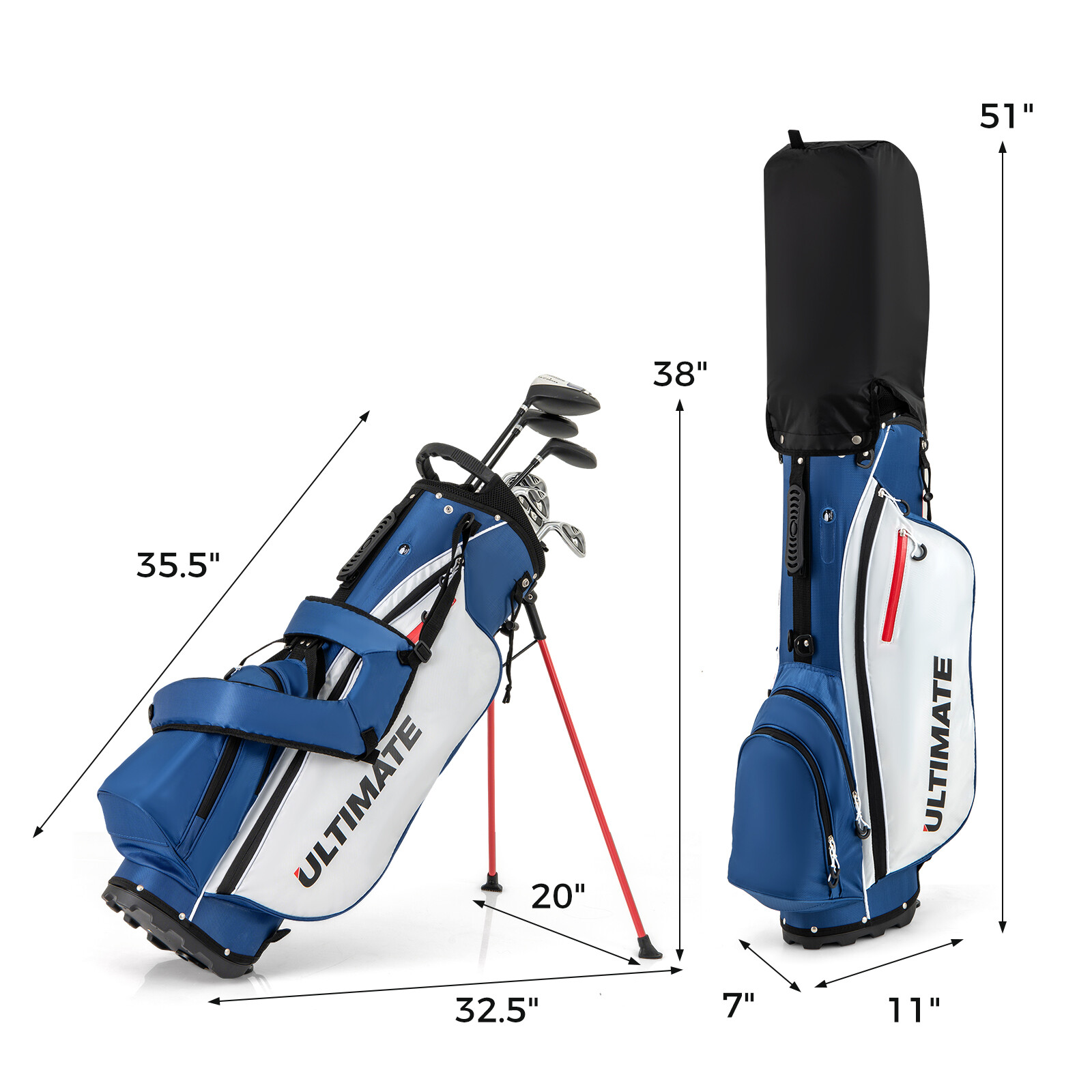 Vasakukäeline meeste golfikomplekt sinine