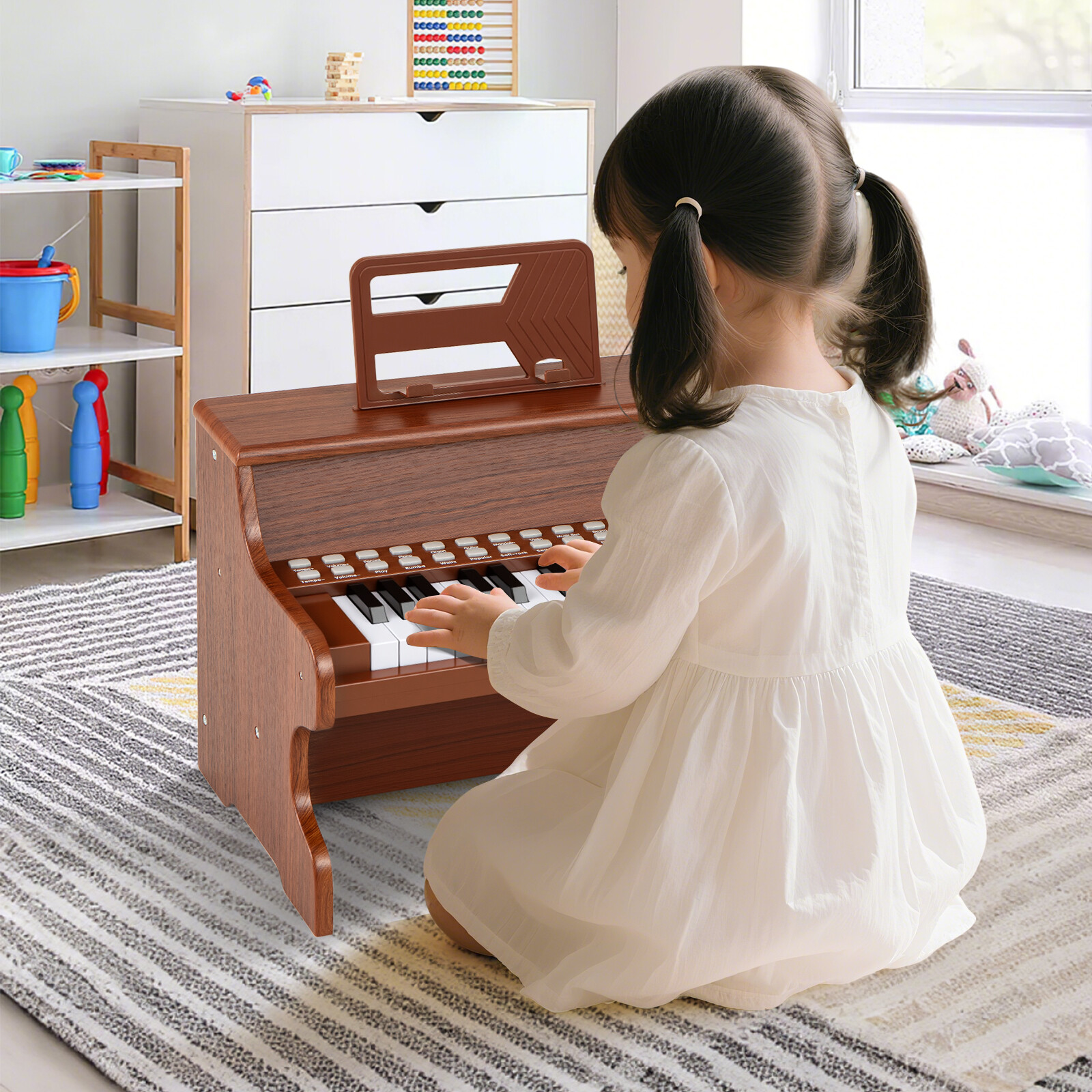 25-klahviga laste mini-digipiano pruun