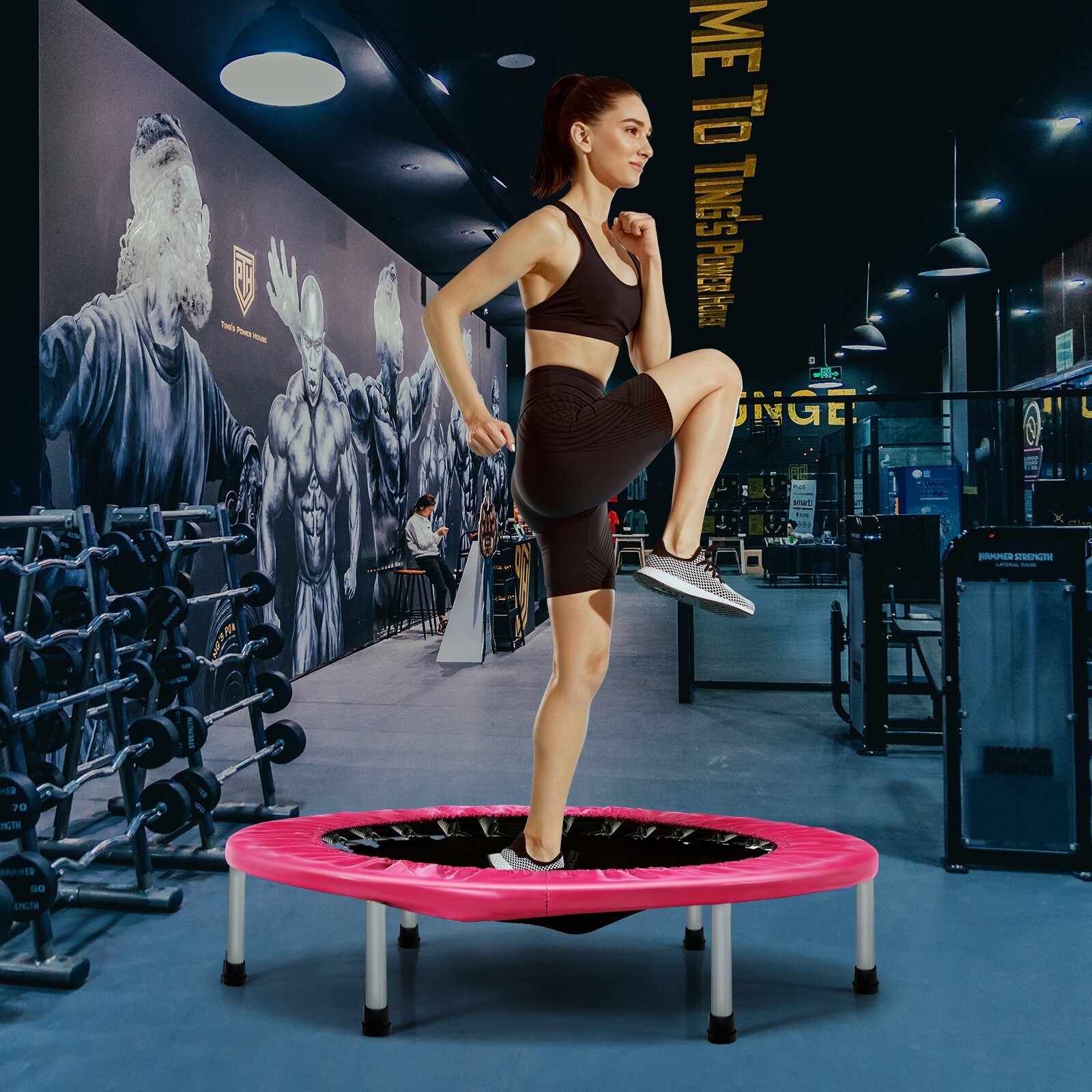 38″ Kokkupandav Mini Trampoliin Roosa