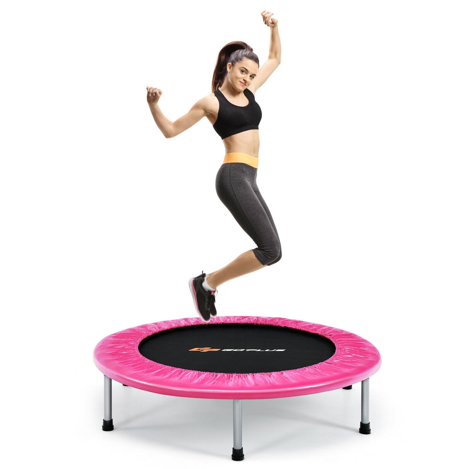 38″ Kokkupandav Mini Trampoliin Roosa