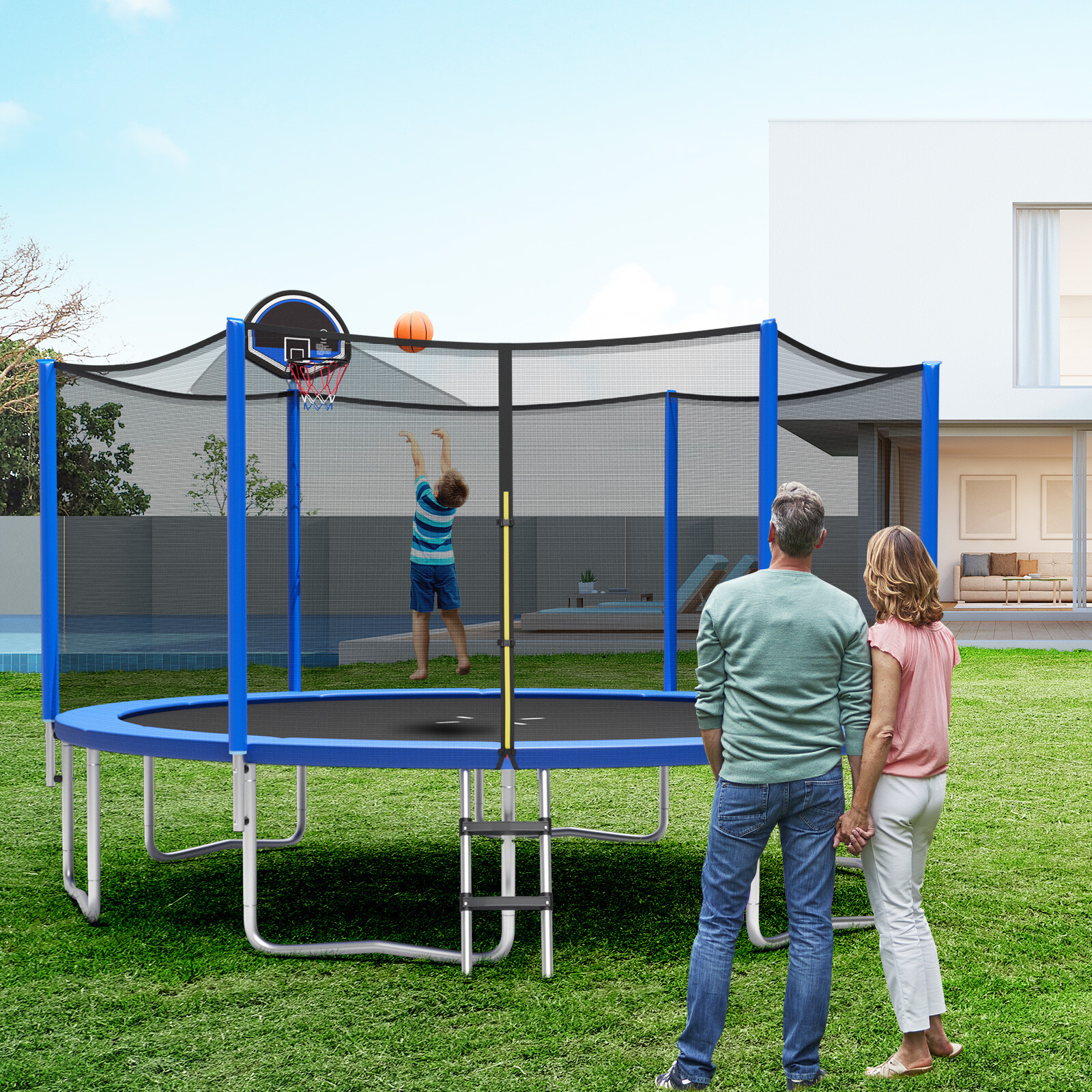 Väljas trampoliin korvirõngaga, 12 ft
