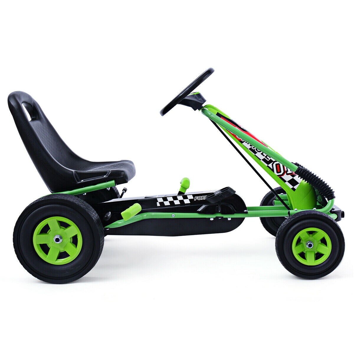 4 Rattaga Laste Pedaliga Käitatav Go-Kart Roheline