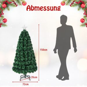150 cm Kunstkuusk Kiudoptilise Valgusega & 8 Valgusrežiimi