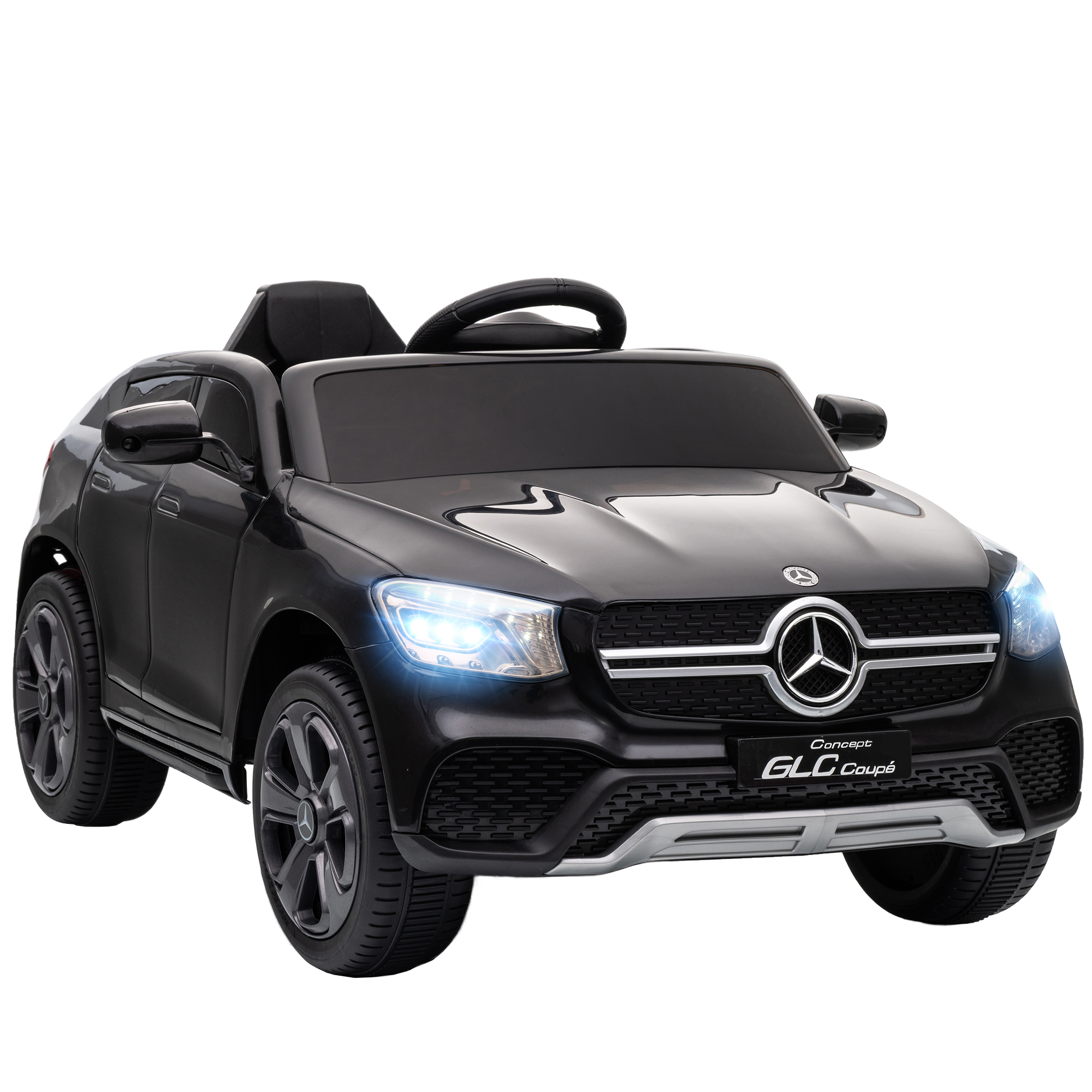Mercedes-Benz GLC Coupé sähköauto lapsille, musta, 105 x 68 x 50 cm