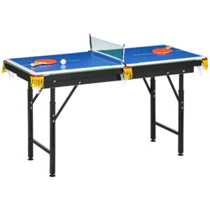 2-in-1 mängulaud piljardiks ja lauatennise jaoks, sinine / roheline, 140 x 63 x 60-80 cm