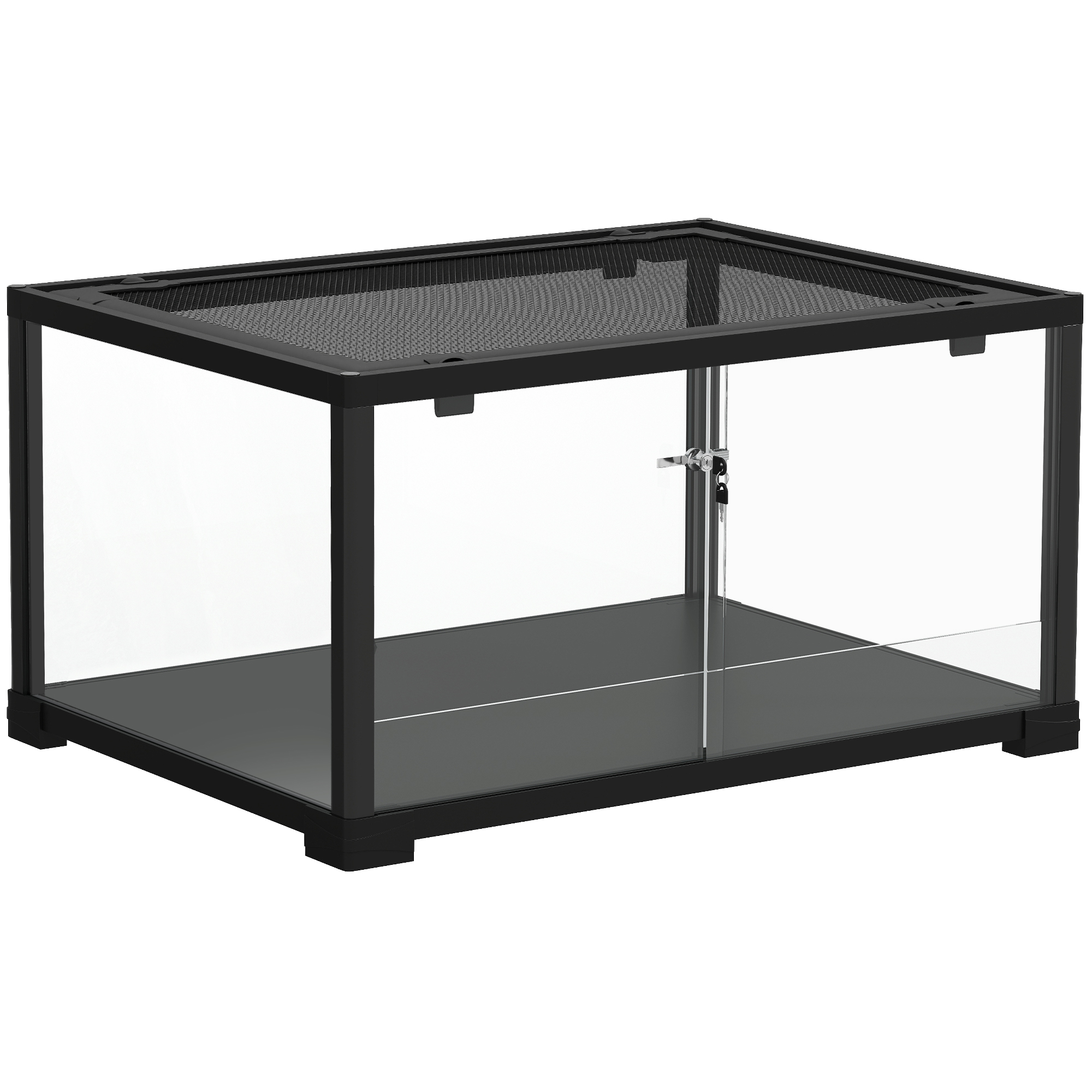 Roomajate terraarium, 86,3 l, lükandustega, lukustatav, must, 60 x 45 x 32 cm
