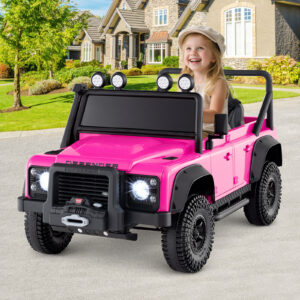 Land Rover Defender elektriauto lastele, roosa