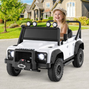 Land Rover Defender elektriauto lastele, valge