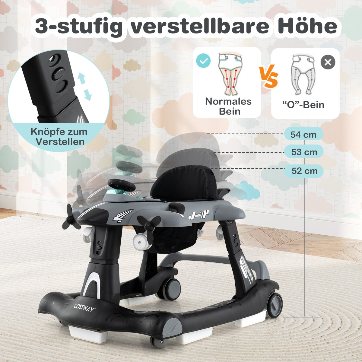 6-in-1 kävelytuoli, harmaa - Image 2