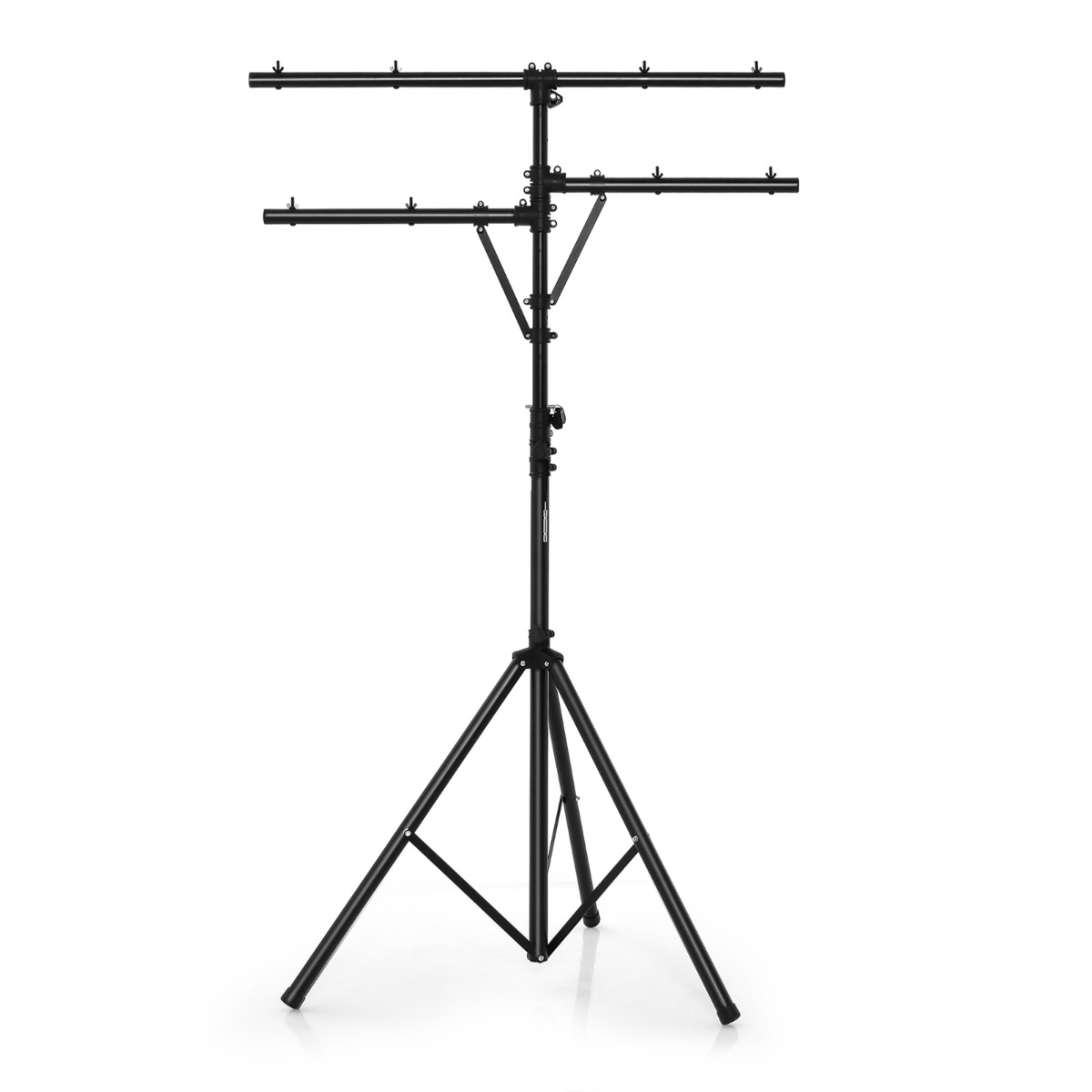 Valaistusteline T-kehyksillä, musta, 140 x 140 x 186-351 cm - Image 4