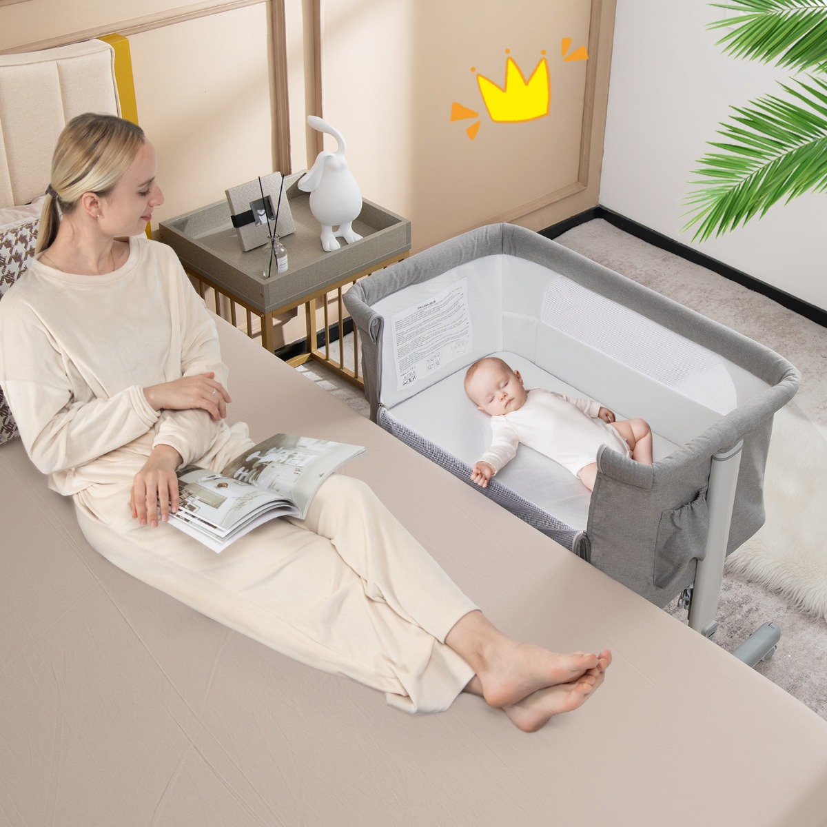 3-in-1 Nešiojamas Kūdikio Lovelės Komplektas - Image 4