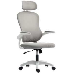 Ergonoomiline bürootool võrkkattega seljatoega, hall, 64 x 62 x 107-115 cm