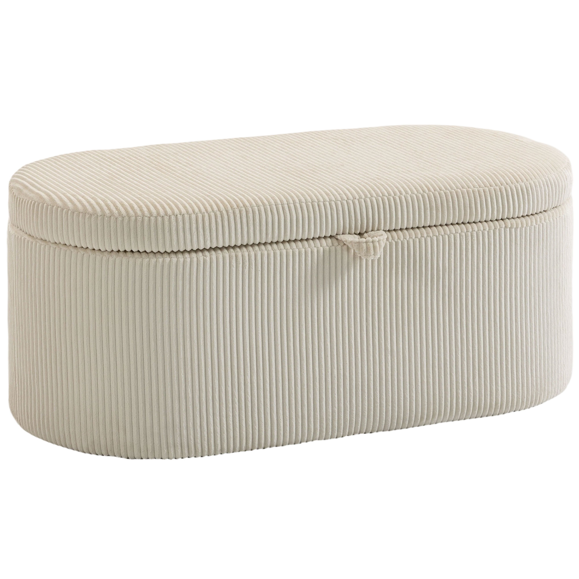 Säilytysrahi säilytystilalla, vakosametti, beige, 105 x 51 x 49 cm