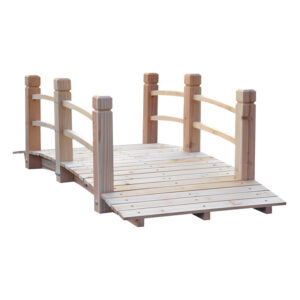 Aia sildadega puidust aiatild, naturaalne, 152,5 x 67 x 48 cm