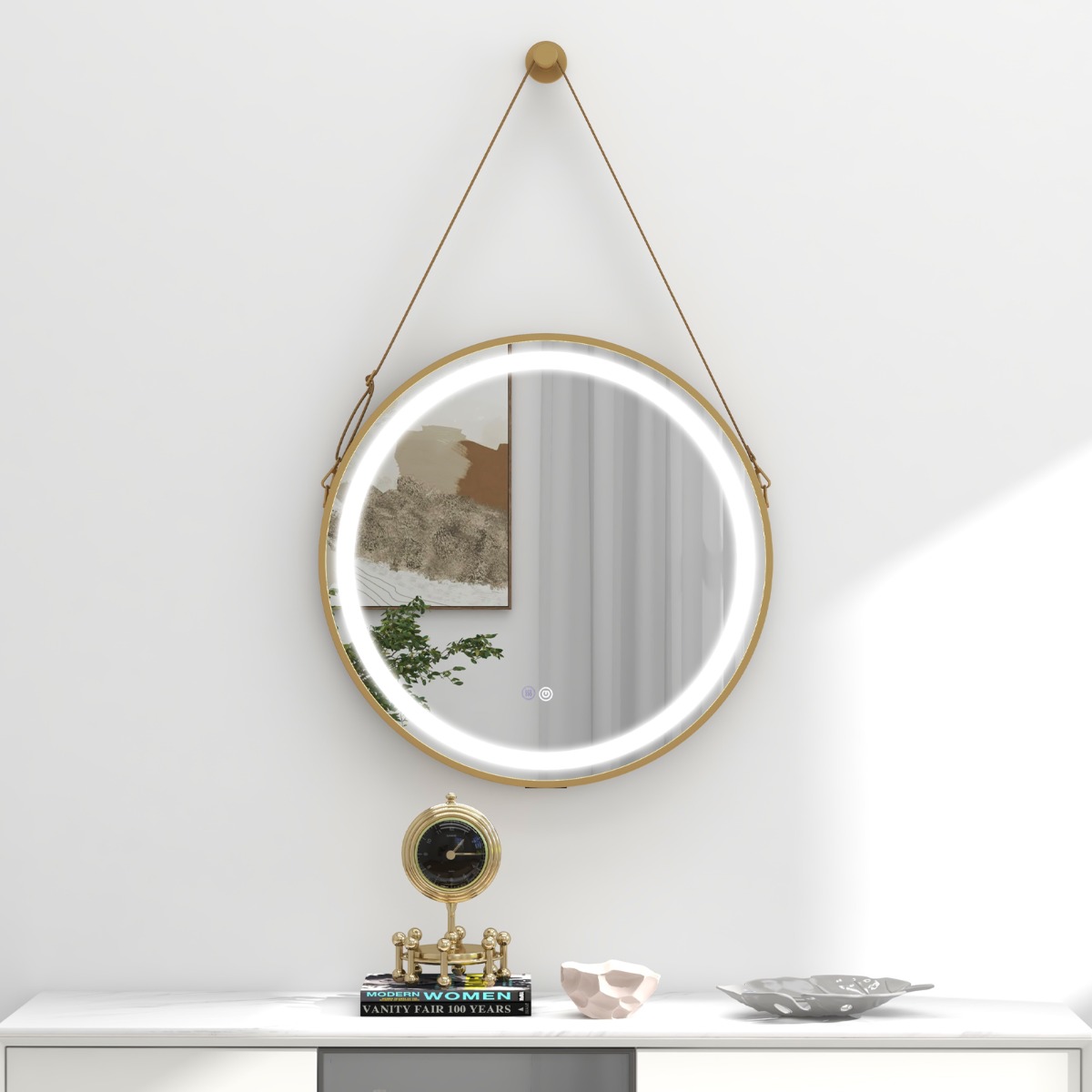 Apvalus vonios veidrodis 60 cm su LED apšvietimu - Image 2
