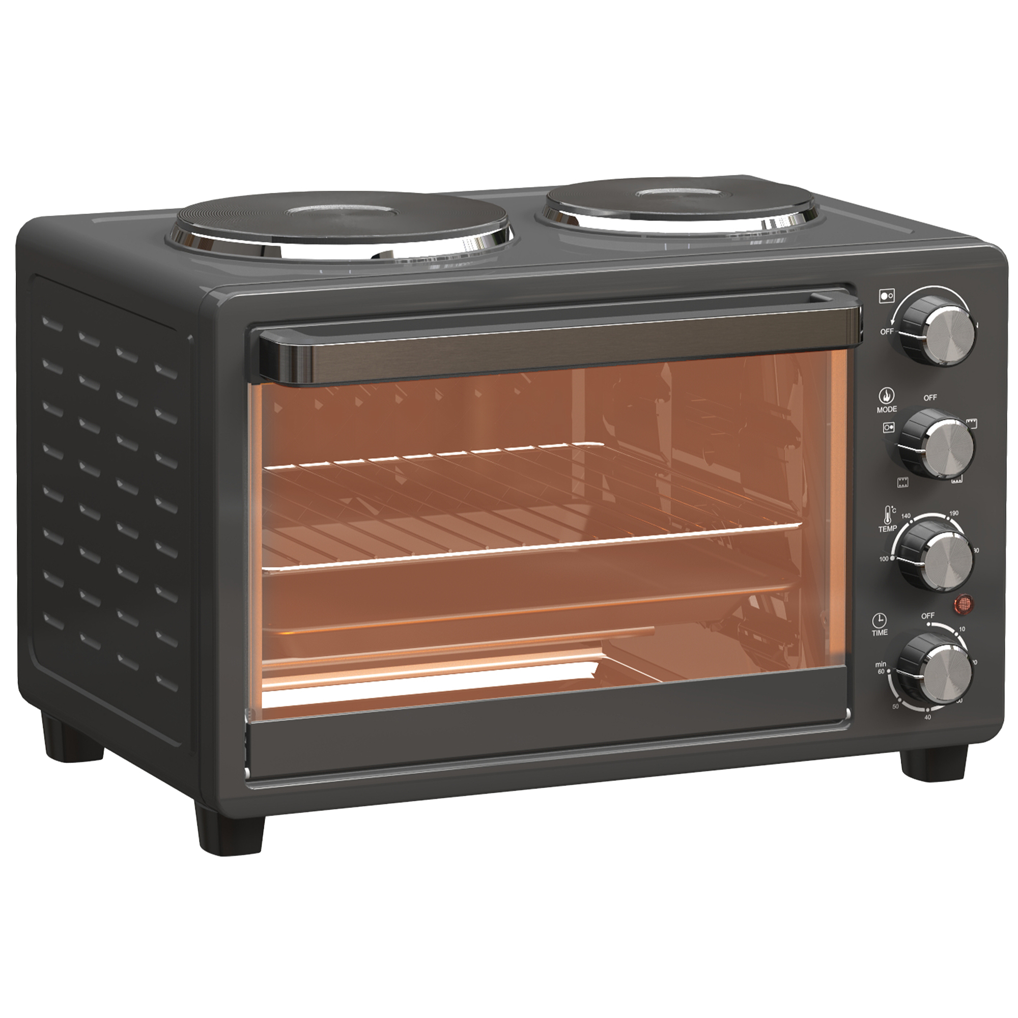 Mini orkaitė su kaitlentėmis, 28 L, juoda, 2600 W