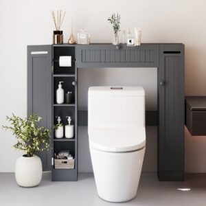 WC-kapi ülemine osa reguleeritavate riiulitega, hall
