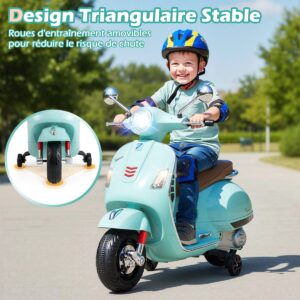 12V Vespa Elektriline Mootorratas Lastele, Roheline