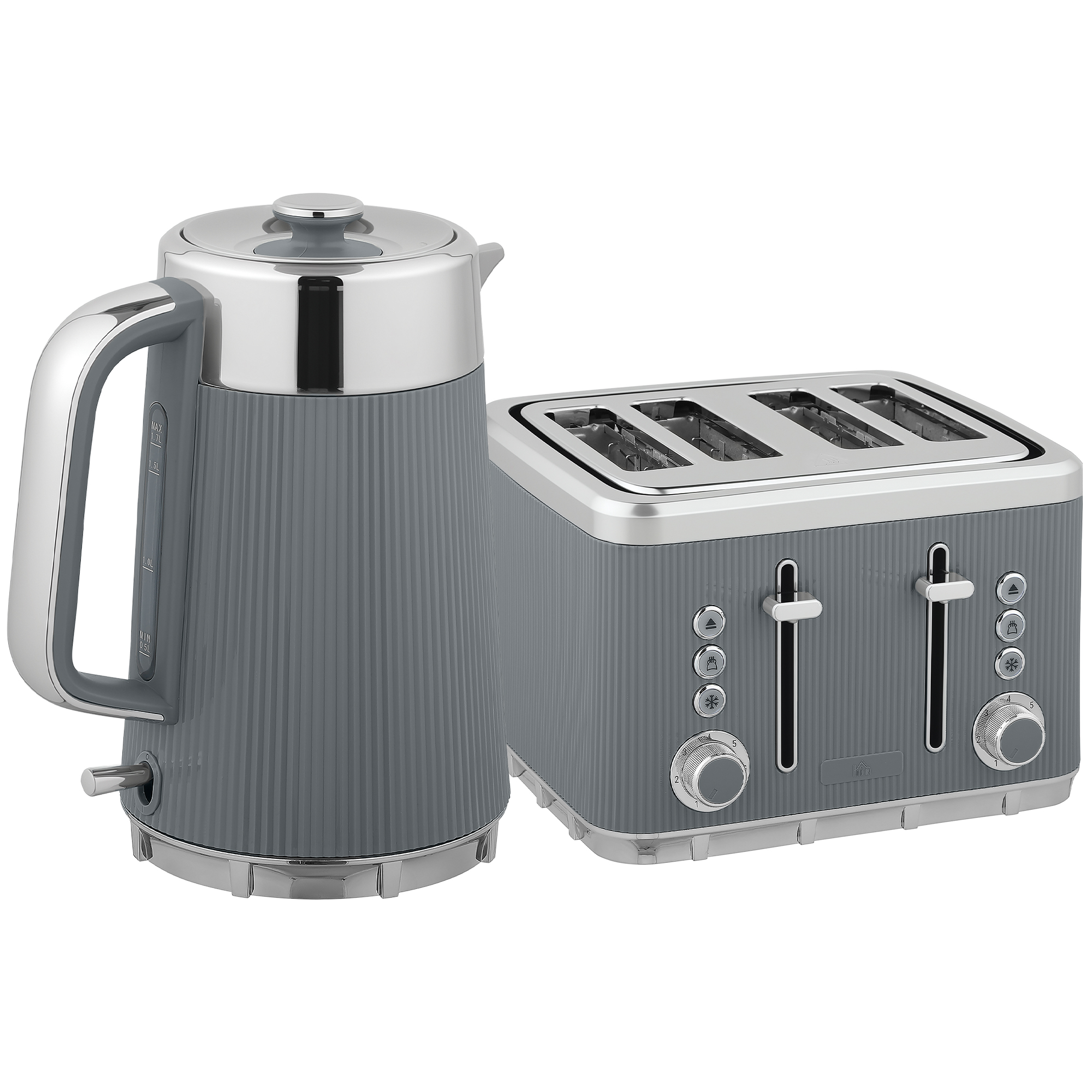 Veekeetja ja rösteri komplekt, 2200 W, 1,7 l, hall