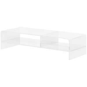 Monitori alus klaviatuurialusega, läbipaistev, kuni 24 tolli, 2 tasandit, akrüül, 50,8 x 19 x 12 cm