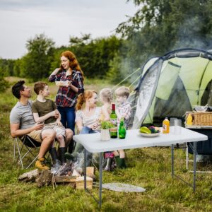 120cm kokkupandav telkimislauad 3-kohalise kõrguse reguleerimisega