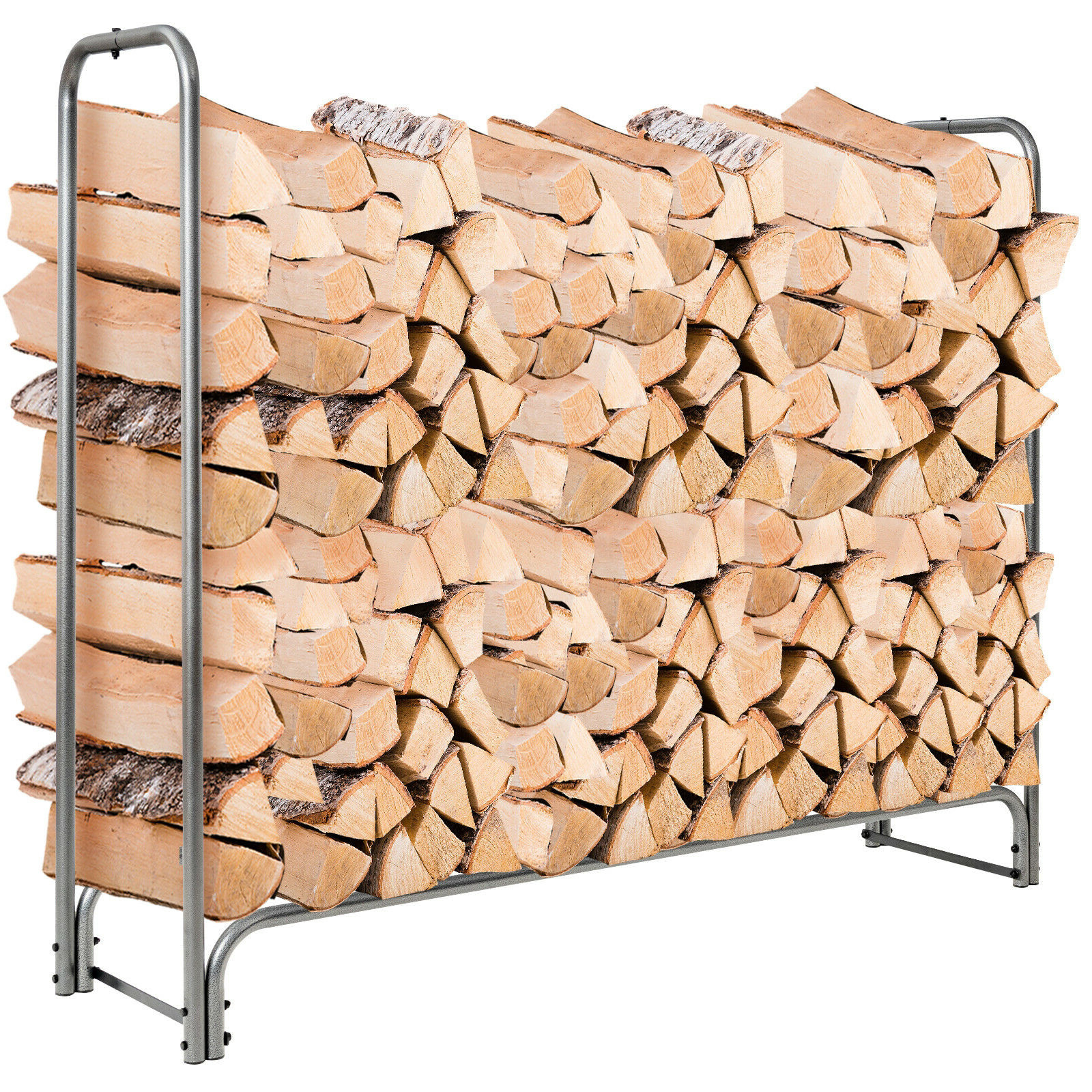 Küttepuuriiul PVC-kattega, must, 152 x 37 x 122 cm