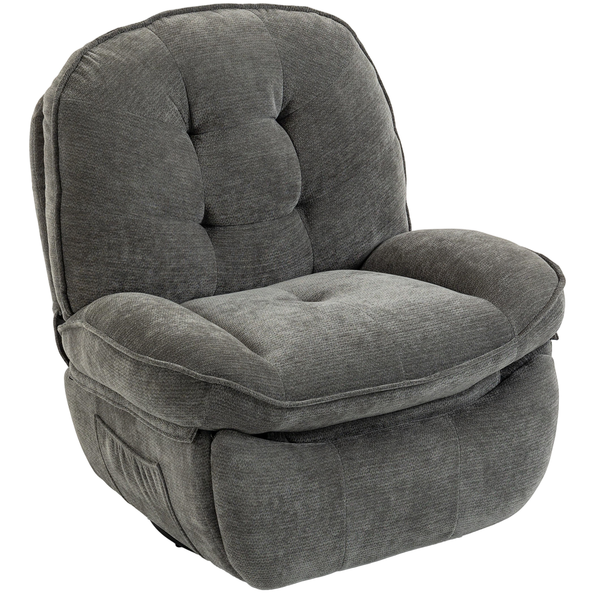 Lamamistool, pööratav ja kiikuv, helehall ja must, 95 x 94 x 104 cm