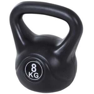 8 kg kettlebell, must, plastmassi ja liivaga