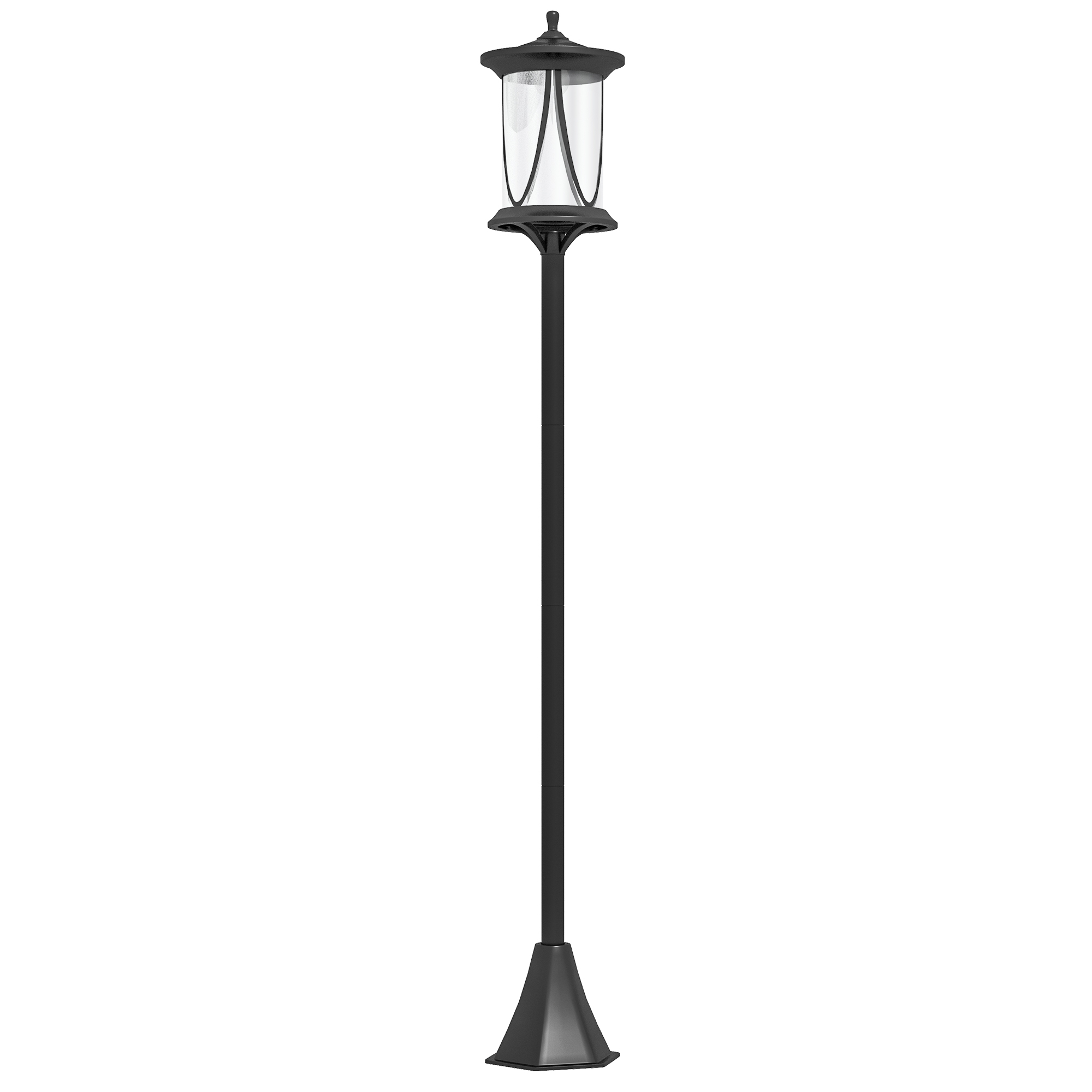 Päikesega aialamp LED, automaatrežiim, must, 17 x 17 x 127 cm