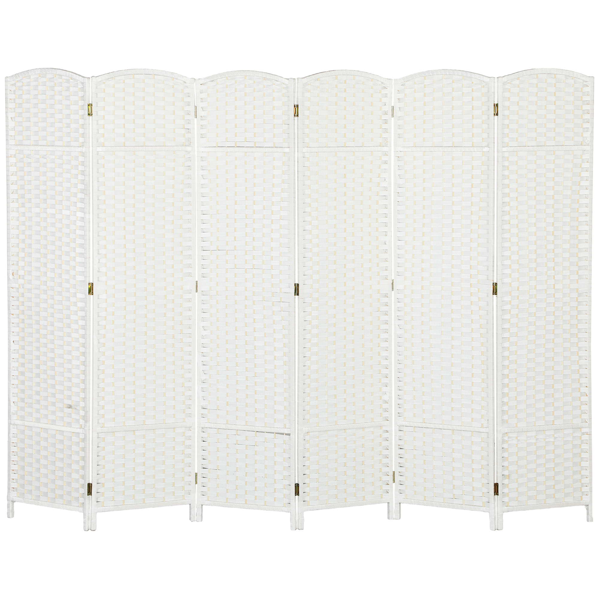 6-osaline ruumijagaja, kokkupandav privaatsussein, valge, 240 x 170 cm
