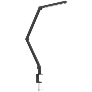Töölamp reguleeritava heleduse ja värviga, metallklamber, 96 LED-i, must