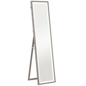 LED pilna auguma spogulis, 40 x 160 cm, pelēks
